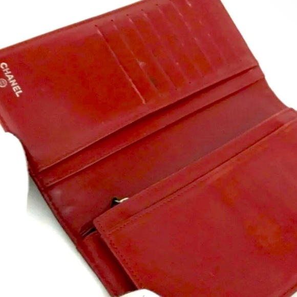 AUTH CHANEL Camellia CC Logo Leather Long Bifold Wallet - Picture 5 of 7